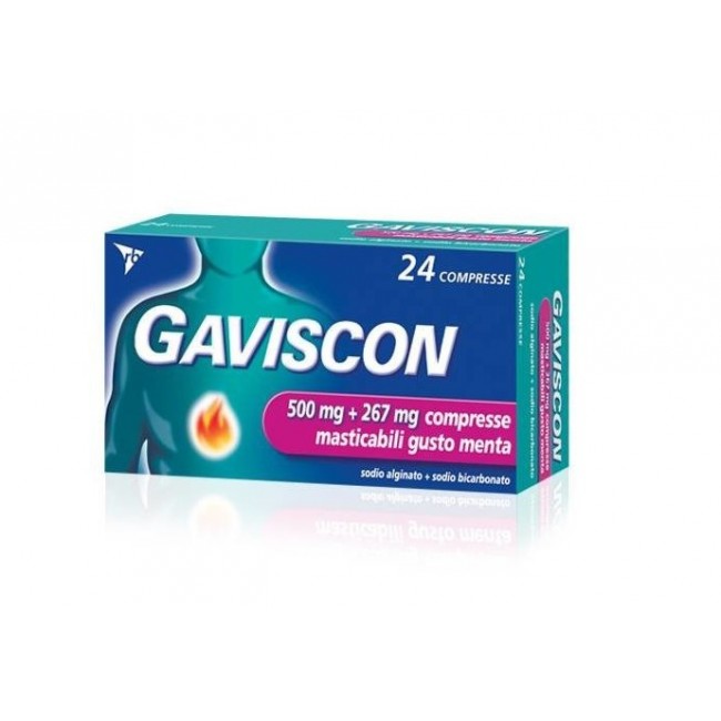 Reckitt Benckiser - Reckitt Benckiser Gaviscon 500 Mg + 267 Mg 24 Compresse Masticabili Gusto Menta Sodio