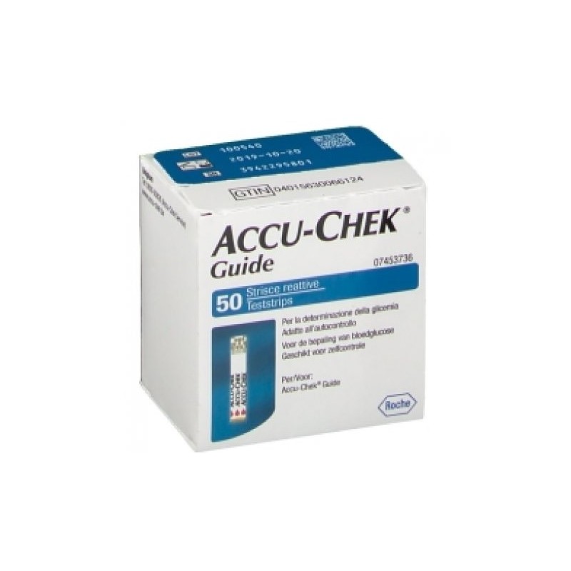 Accu-chek - Roche Diabetes Care Italy Strisce Misurazione Glicemia Accu-chek Guide 50 Pezzi Confezione Retail