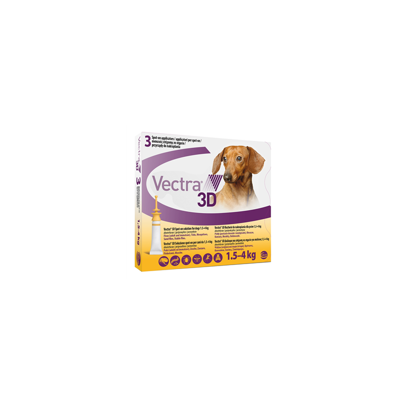 Ceva Salute Animale - Ceva Salute Animale Vectra 3d 3 Pipette 1,5-4 Kg Giallo