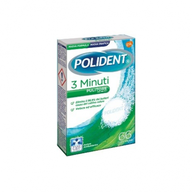 Polident - Polident 3 Minuti Pulitore Per Dentiere 66 Compresse