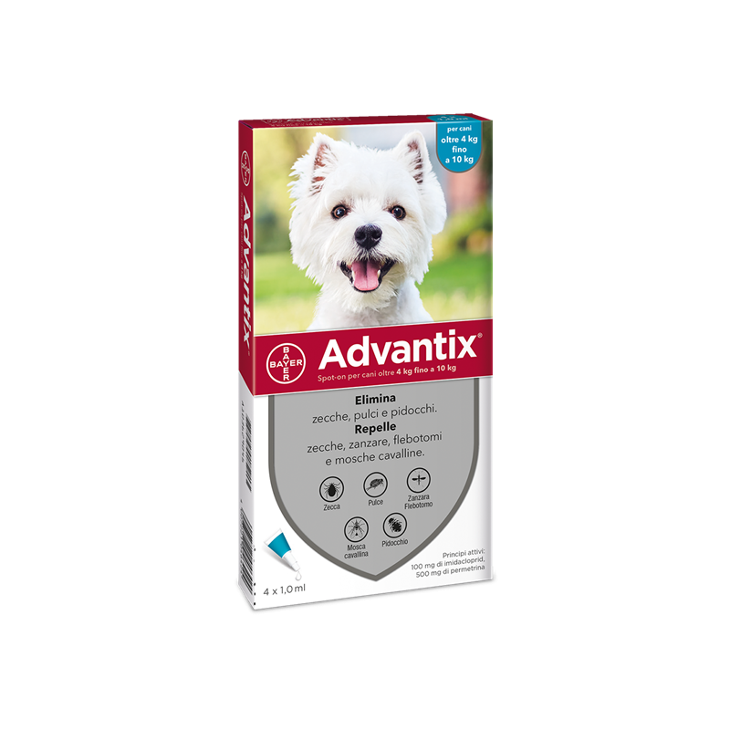 Bayer Div. Animale - Advantix Spot-on Per Cani 4-10 Kg 4 Pipette