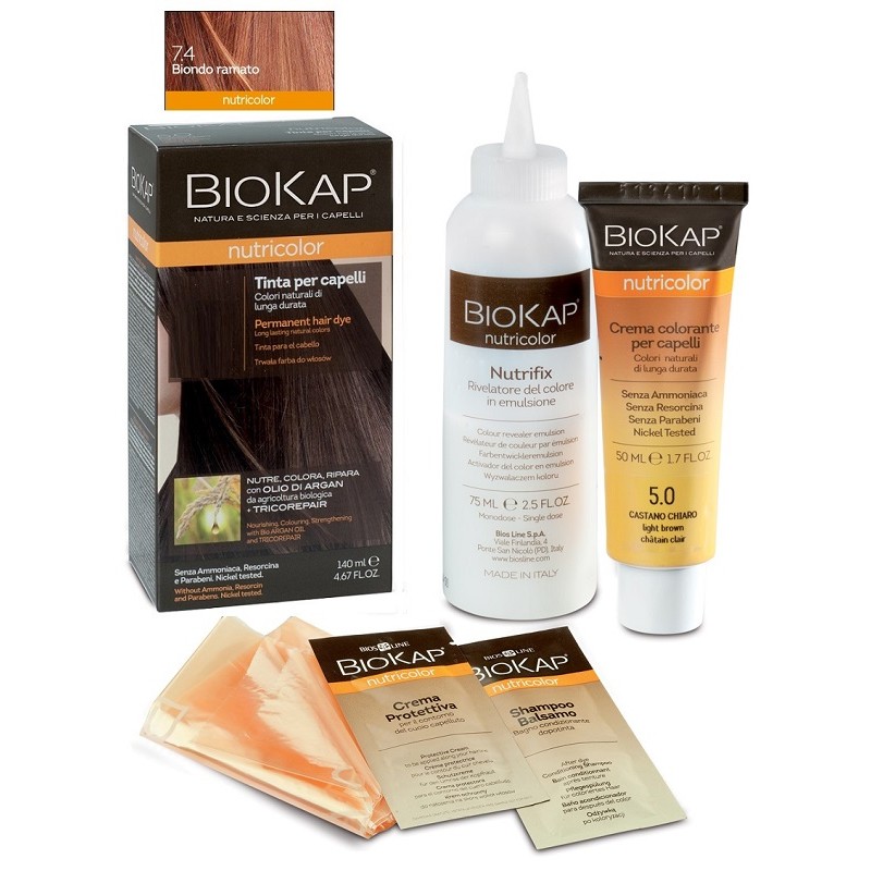 Biokap - Bios Line Biokap Nutricolor 7,4 New Biondo Ramato Tinta Tubo + Flacone