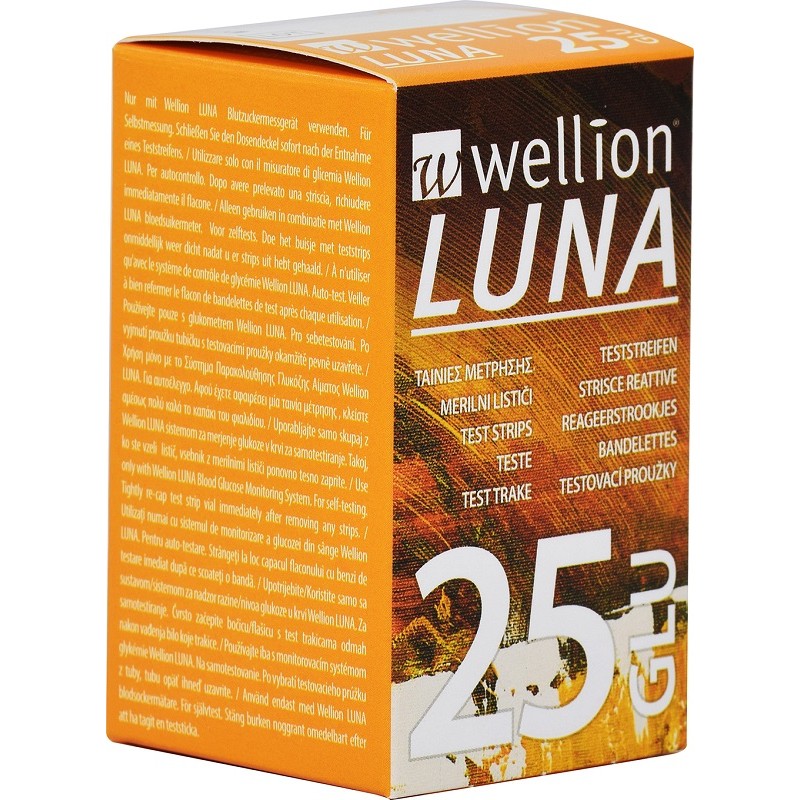 Med Trust Italia - Med Trust Italia Wellion Luna 25 Strips Strisce Per Misurazione Glicemia