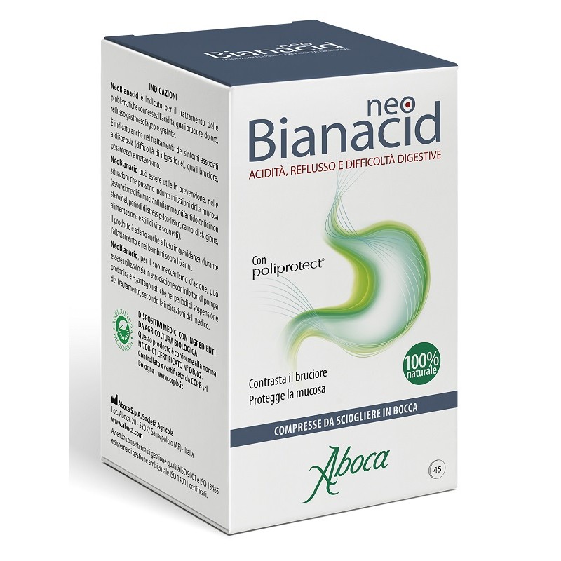 Aboca - Aboca Neobianacid Reflusso Gastroesofageo, Bruciore E Acidità 45 Compresse Masticabili