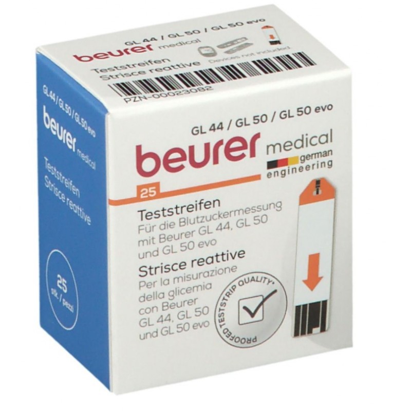 Beurer Medical Italia - Beurer Medical Italia Strisce Misurazione Glicemia Beurer Per Glucometro Gl44/gl50/gl50evo In Flacone 25 Pezzi