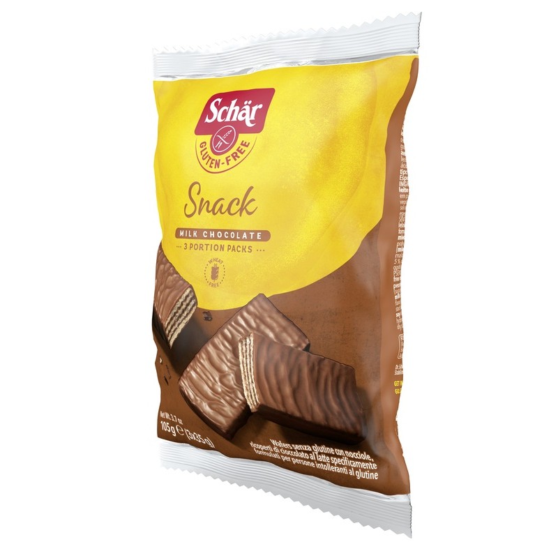 Schar - Dr. Schar Schar Snack Con Cioccolato Al Latte E Nocciole 3 Wafer X 35 G