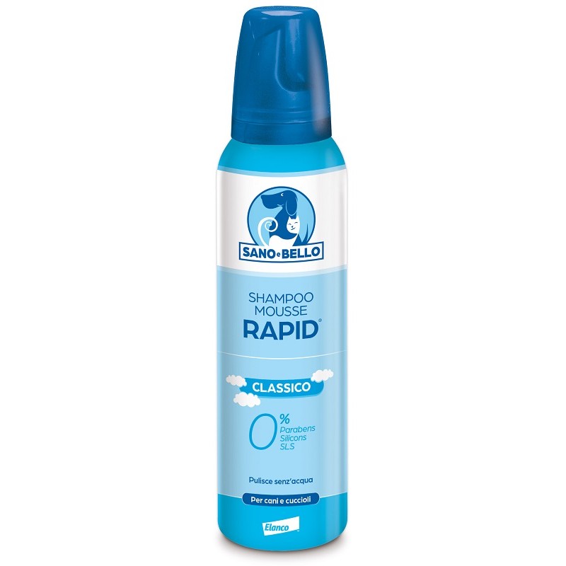Elanco - Elanco Italia Sano E Bello Shampoo Mousse Rapid Classico Flacone 300 Ml Per Lavaggio Senz'acqua
