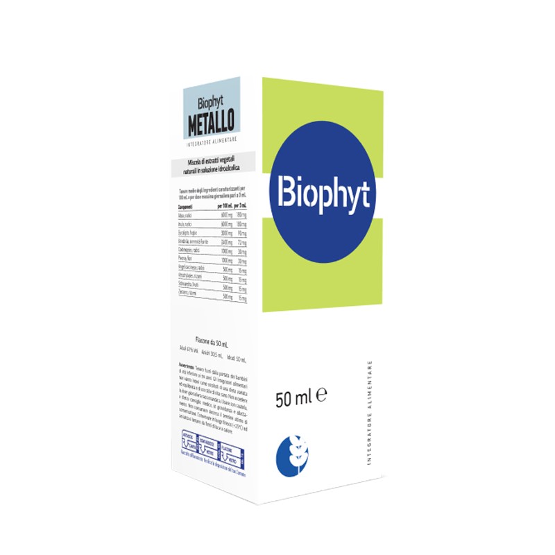 Biogroup - Biogroup Societa' Benefit Biophyt Metallo 50 Ml Soluzione Idroalcolica