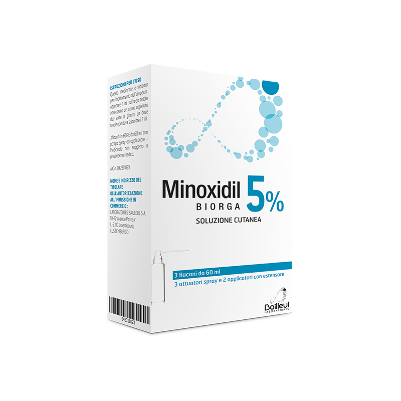 Laboratoires Bailleul S. A. - Minoxidil Biorga 5% Soluzione Cutanea 3 Flaconi 60 Ml