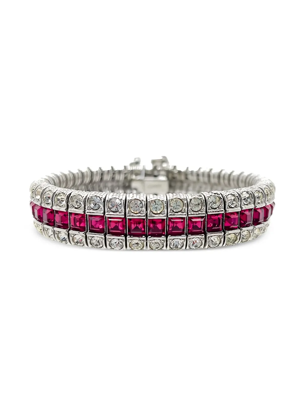 Jennifer Gibson Jewellery x Ciner Bracciale Art Deco anni '60 - Argento