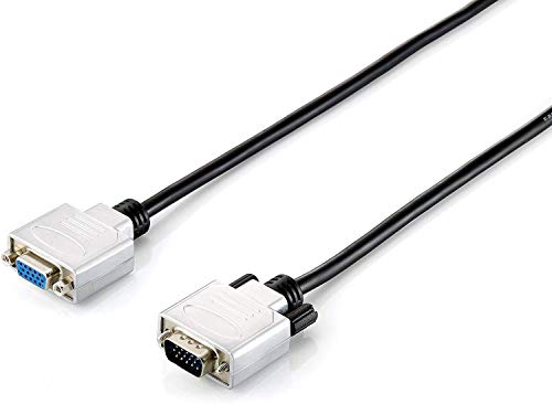 Equip 118850 Cavo Vga 1,8 M Vga (D-Sub) Nero, Argento - Cavi Vga (1,8 M, Vga (D-Sub), Vga (D-Sub), Maschio, Femmina, Nero, Argento)