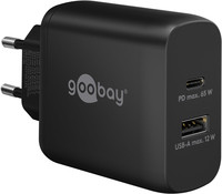 Goobay 65409 Interno AC Nero USB-C PD Dual Fast Charger 65 W black
