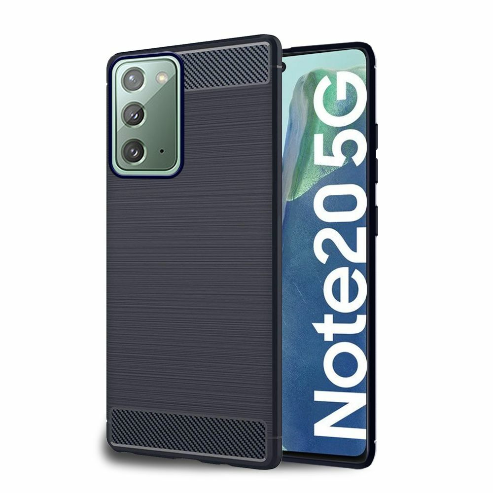 Cover Samsung Galaxy Note20 (4G, 5G) Custodia Protezione Silicone, Blu scuro