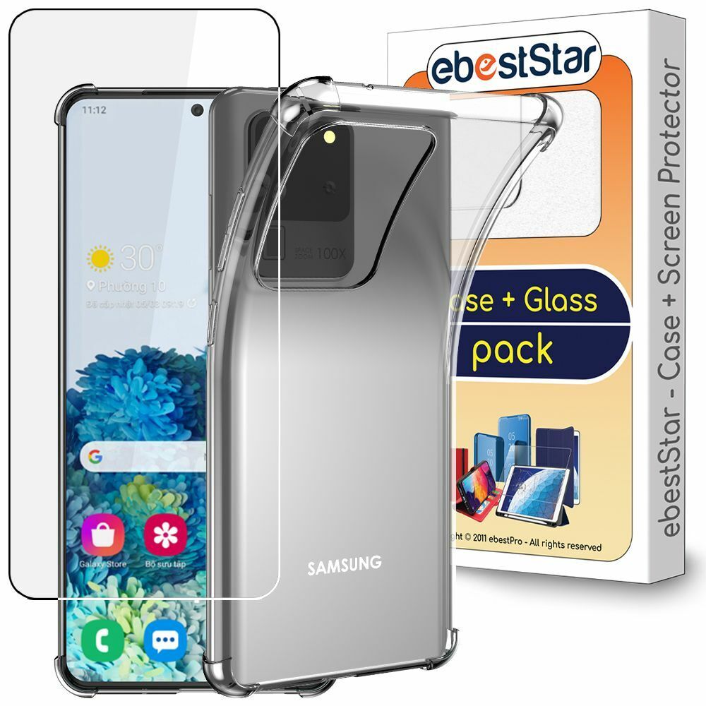 Cover + Vetro Temperato Samsung Galaxy S20 Ultra, S20 Ultra 5G Custodia Silicone