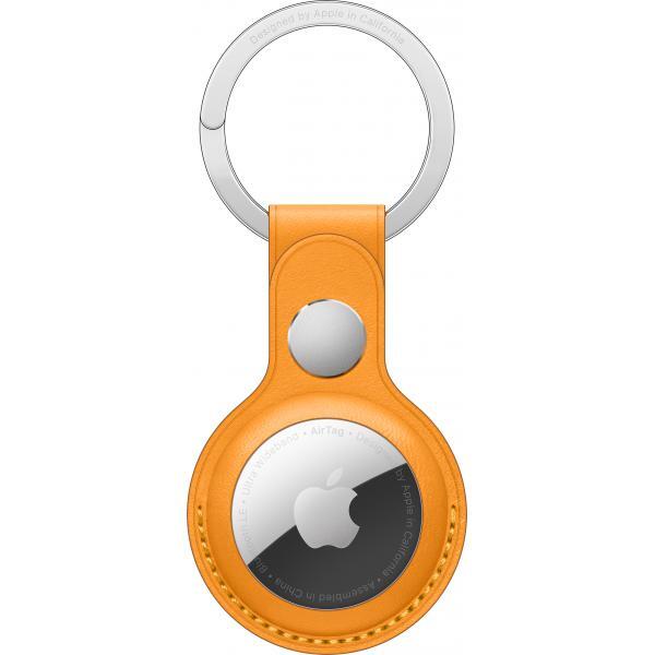 Apple Airtag Leather Key Ring - California Poppy