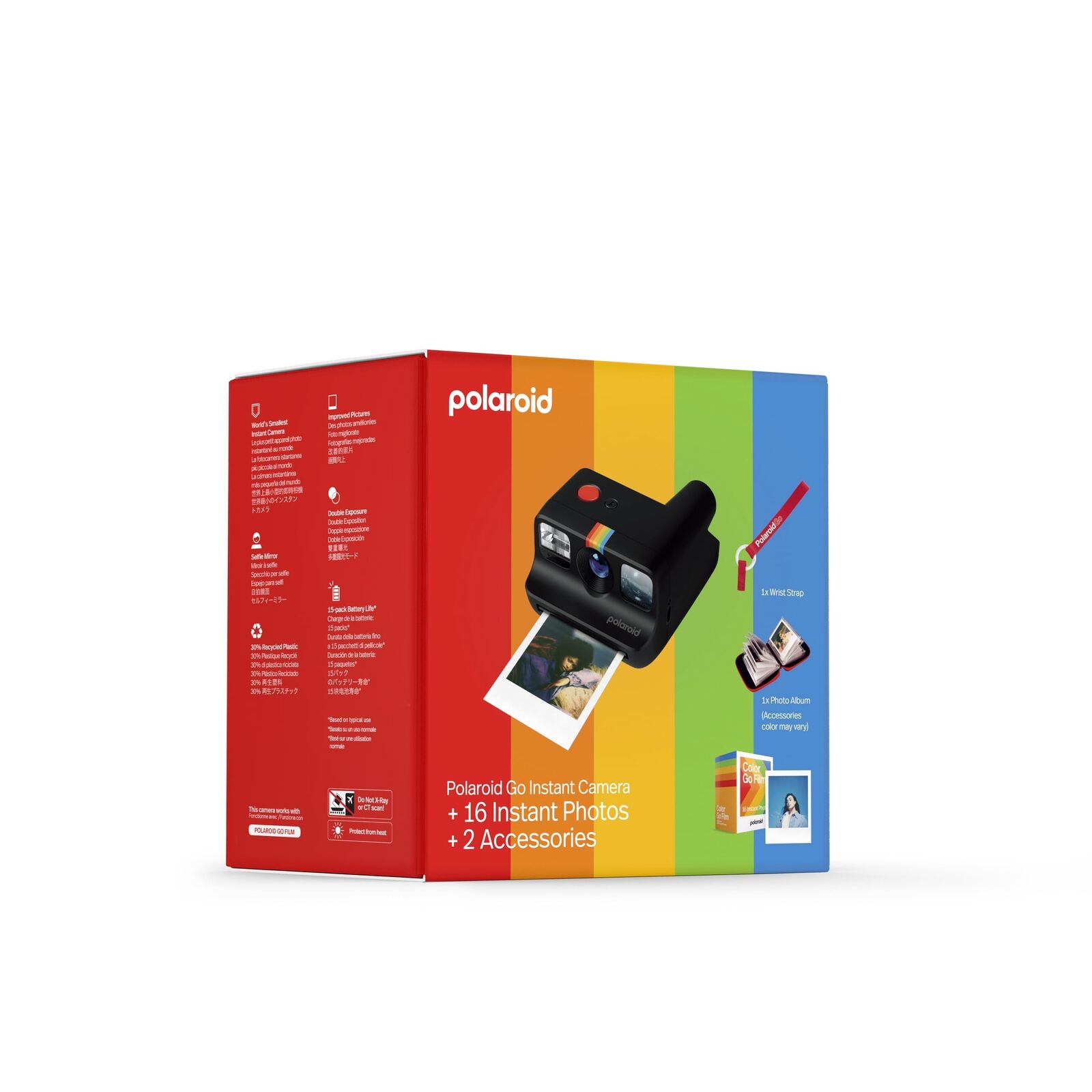 Polaroid Go Generation 2 - Mini fotocamera istantanea nera + pacchetto di pellic