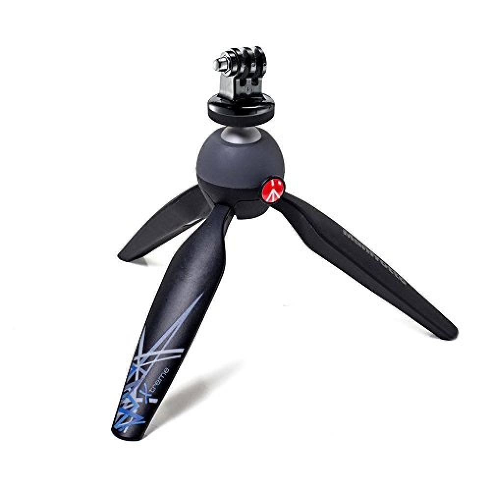 Manfrotto MKPIXIEX-BK Pixi Treppiedi da Tavolo con Staffa ed Attacco per GoPro,