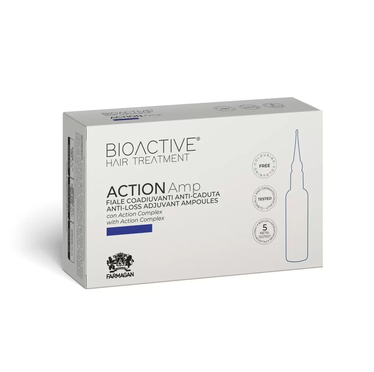 BIOACTIVE FARMAGAN TRATTAMENTO ANTI CADUTA CAPELLI ACTION AMP  10 FIALE da 7.5ML