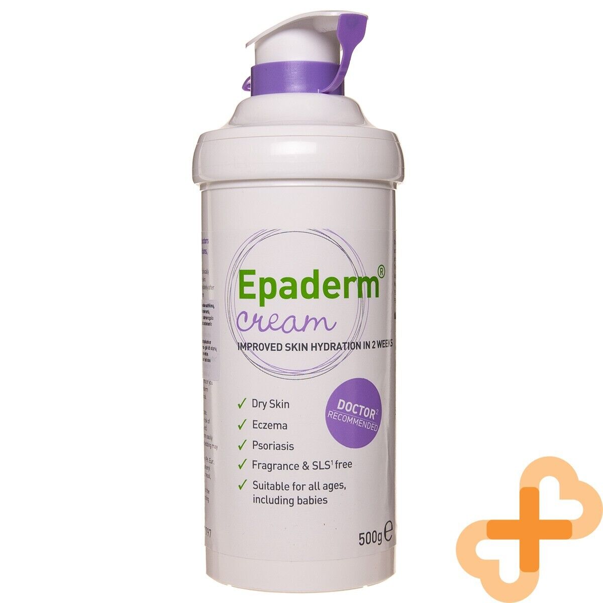 EPADERM 500g crema idratante per la cura della pelle secca eczema psoriasi pe...