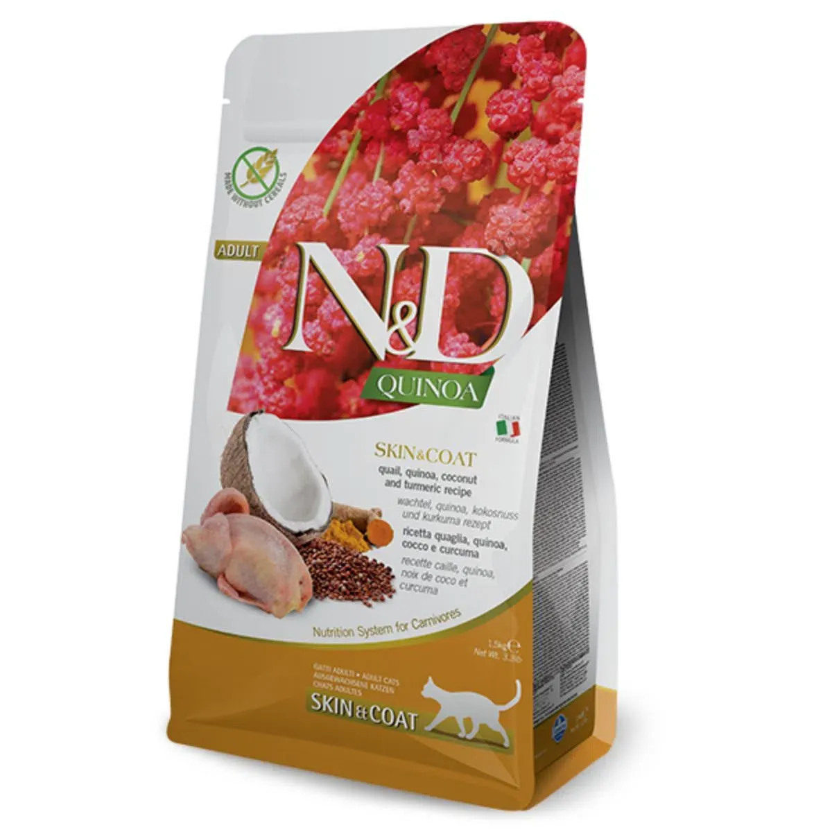 Farmina ned quinoa gatto skinecoat quaglia 1,5 kg