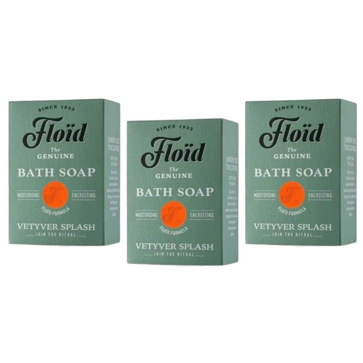 3pz Floid Bath Soap sapone solido per il bagno saponetta Vetyver Splash 120g