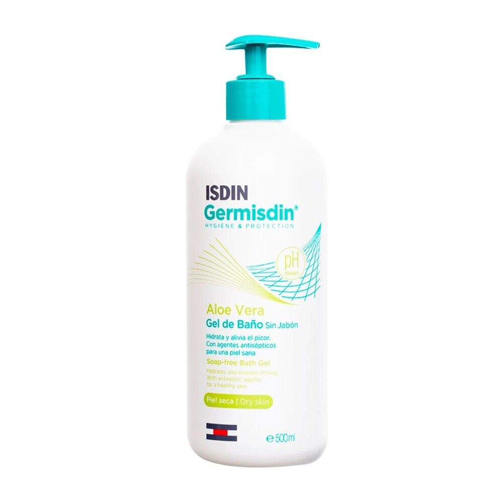 Isdin Germisdin - Aloe Vera Gel Detergente Pelle Secca Con Prurito, 500ml