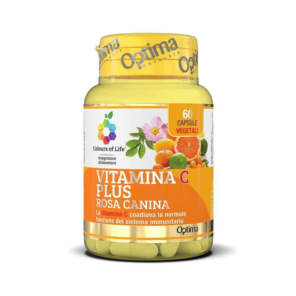 Optima Naturals Colours Of Life - Vitamina C Plus con Rosa Canina, 60 Capsule