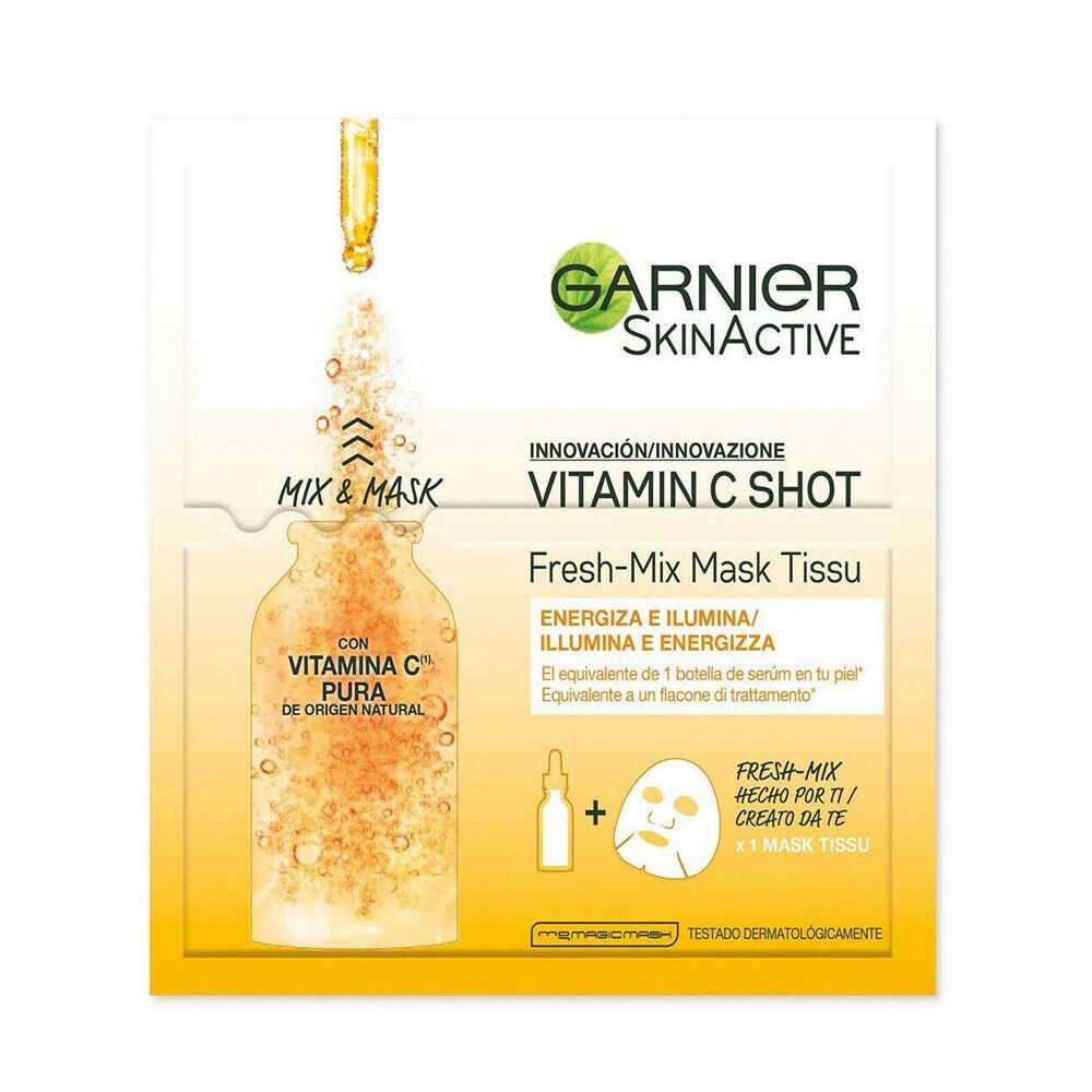 Maschera Viso In Tessuto Con Siero Rivitalizzante Vitamina C Garnier Skinactive