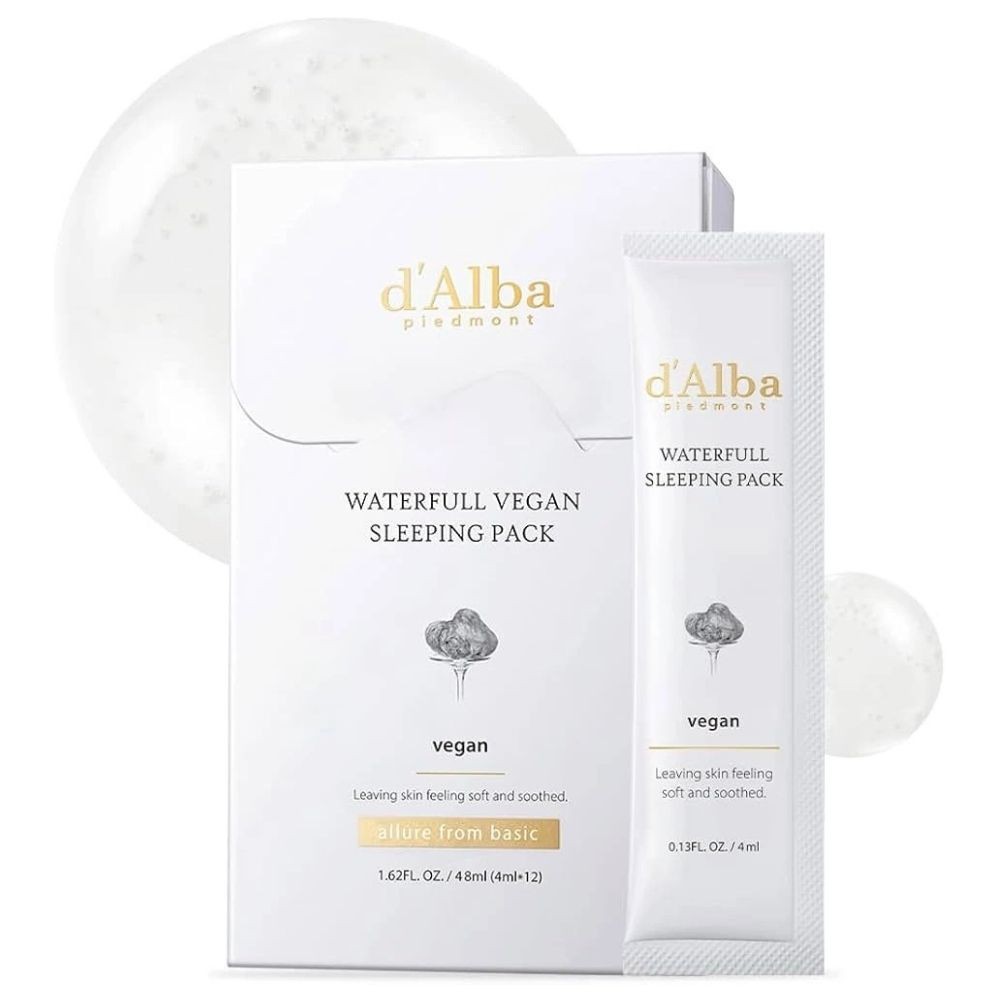 d'Alba Waterfull Vegan Night Mask con Tartufo Bianco, 12x4 ml