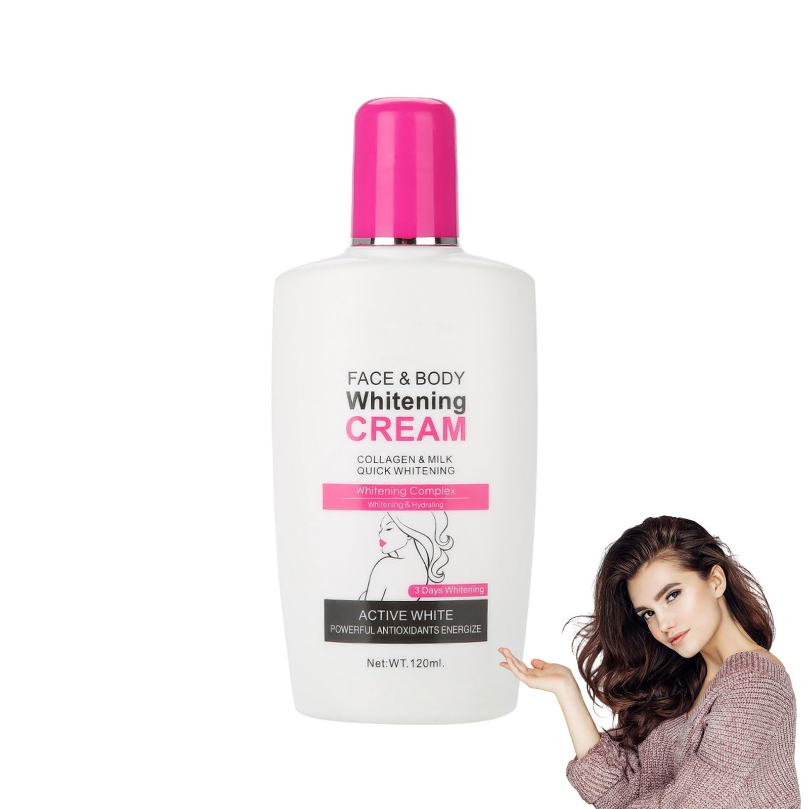 Crema Corpo Sbiancante Al Latte da 120 G, Crema Sbiancante per il Corpo, (h0w)