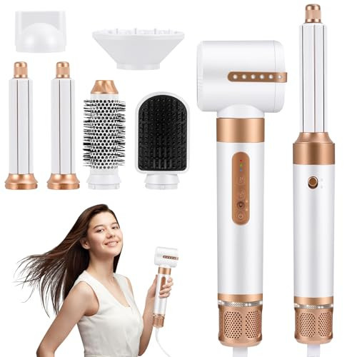 Euakee Spazzola Asciugacapelli 7 in 1 Air Styler Hairstyler Set, Spazzola (j5V)