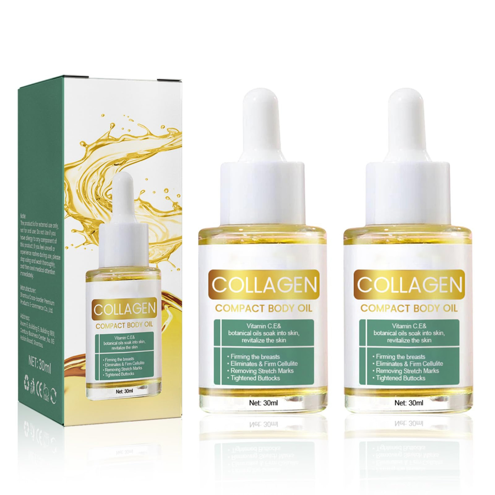 Olio per la Pelle Rassodante,Collagen Lifting Body Oil,Olio per il Corpo (K1W)