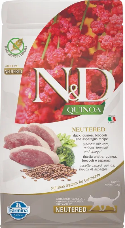 N&D Quinoa Cat Duck Asparagi Neutered 1,5kg