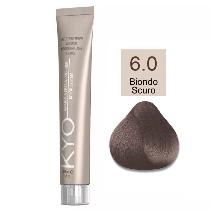 KYO Colorazione Capelli senza Ammoniaca e PPD con Cheratina - 6.0 Biondo Scuro