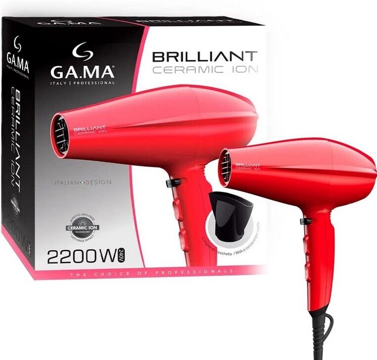 Gama Italy Professionale Phon Asciugacapelli GH5010 Brilliant Ceramic Ion 2200 W