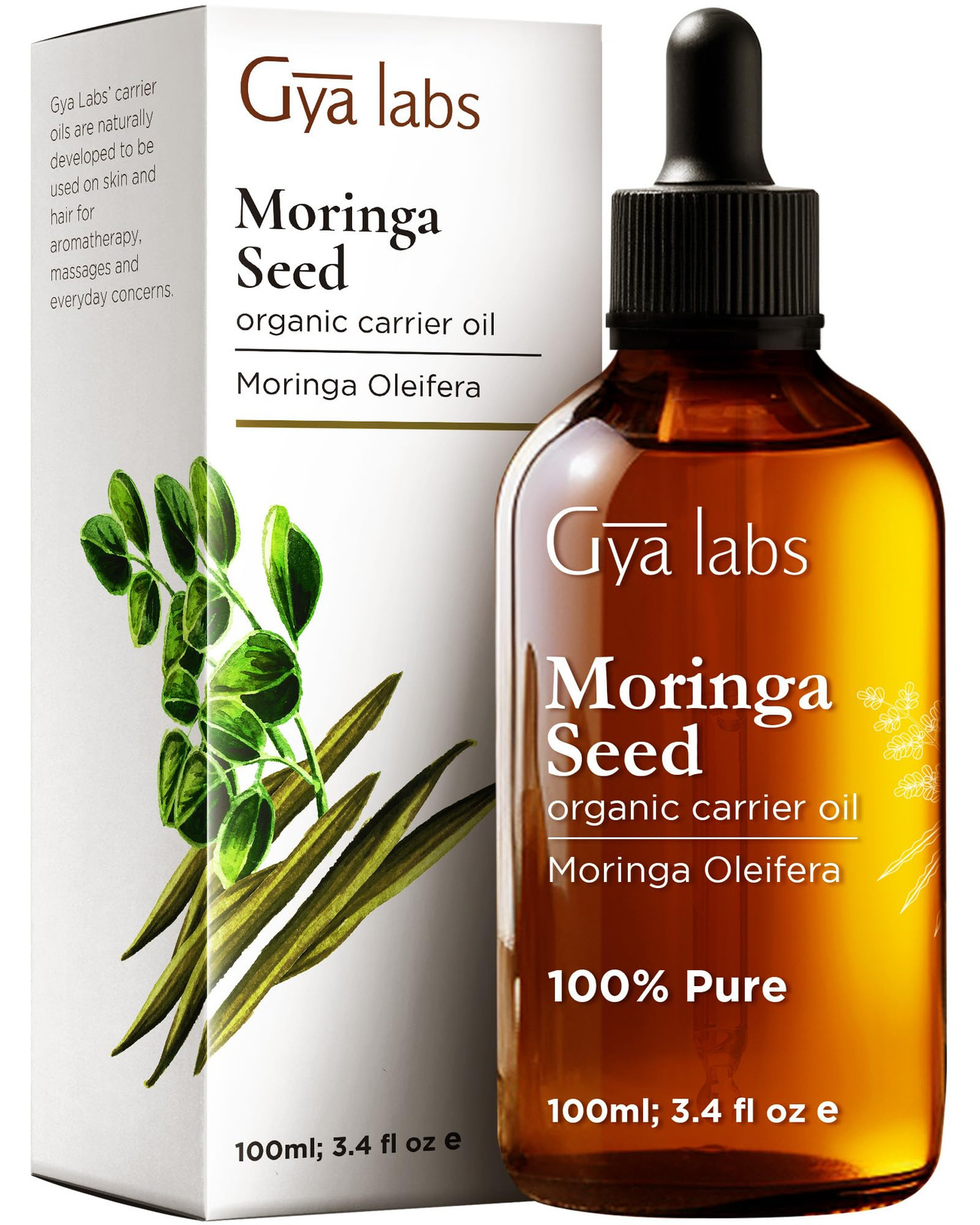 Gya Labs Olio di semi di Moringa biologico (100ml) - Puro, grado (H2A)