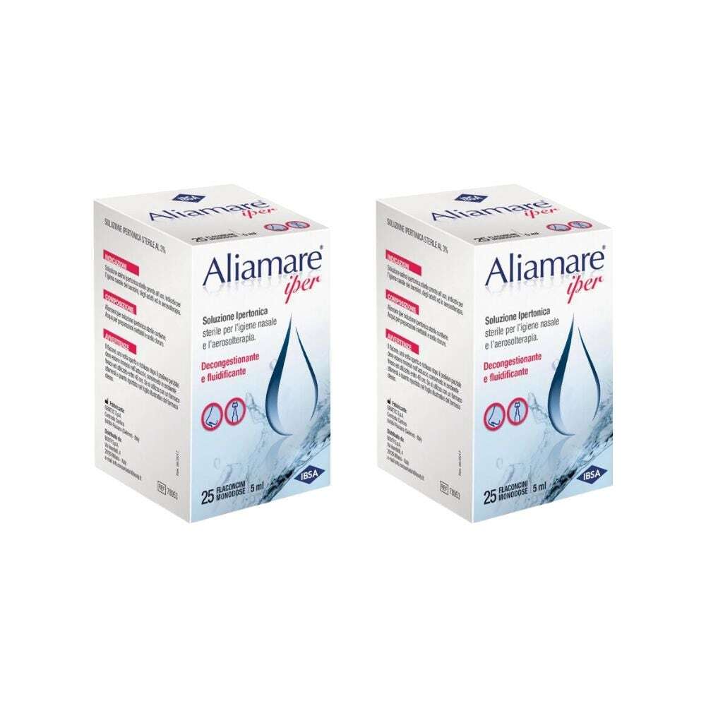 IBSA Aliamare - Iper Soluzione Ipertonica, 25 + 25 flaconcini da 5ml