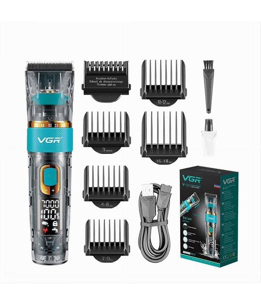 TAGLIACAPELLI PROFESSIONALE ROTELLA ZOOM IPX7 IMPERMEABILE 3 VELOCITÀ VGR V-695