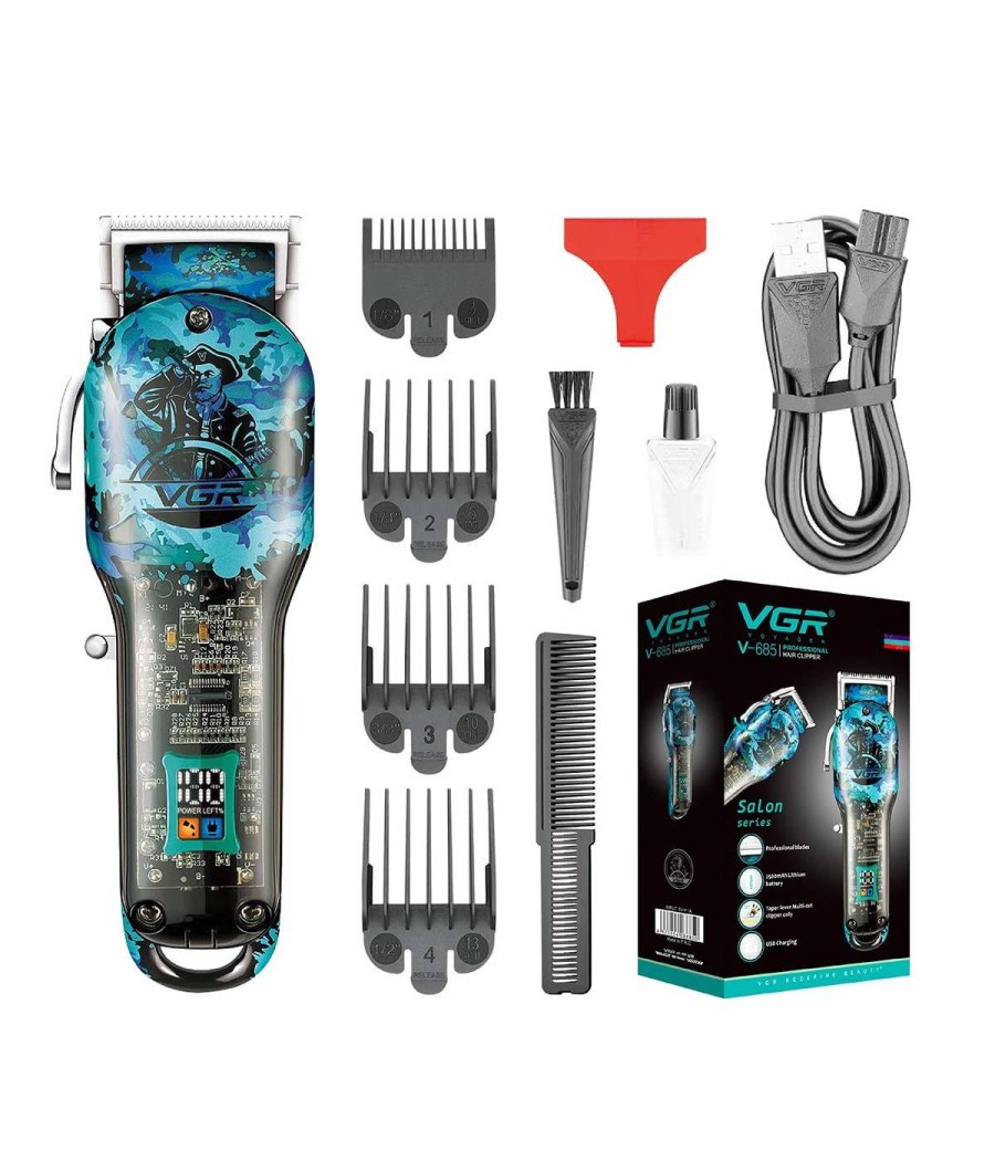 TAGLIACAPELLI UOMO PROFESSIONALE REGOLA TAGLIABARBA RICARICABILE BATTERIA VGR685