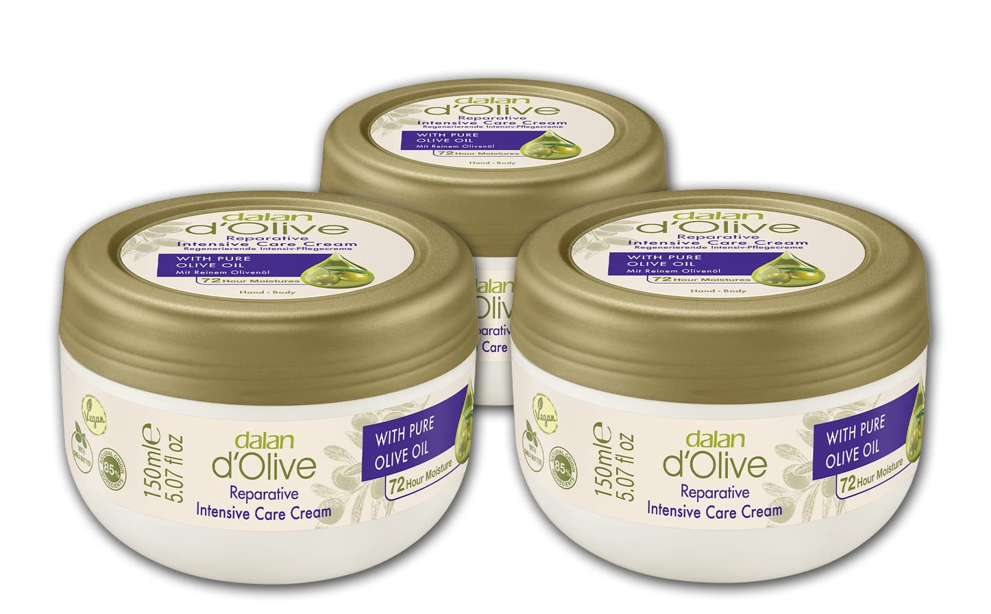 3 X Dalan d'Olive – Crema Intensiva – 150 ml – Barattolo (U7V)