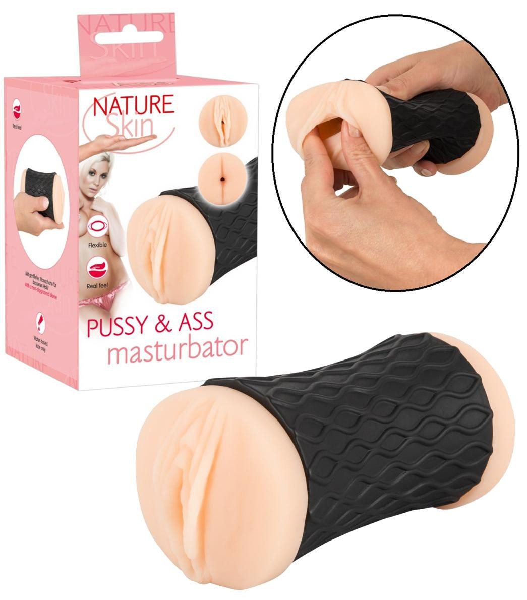 Masturbatore maschile vagina ano realistico stimolatore doppio per pene uomo