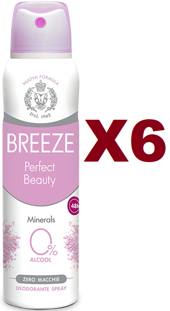 6 PZ BREEZE PERFECT BEAUTY DEODORANTE SPRAY 150ML