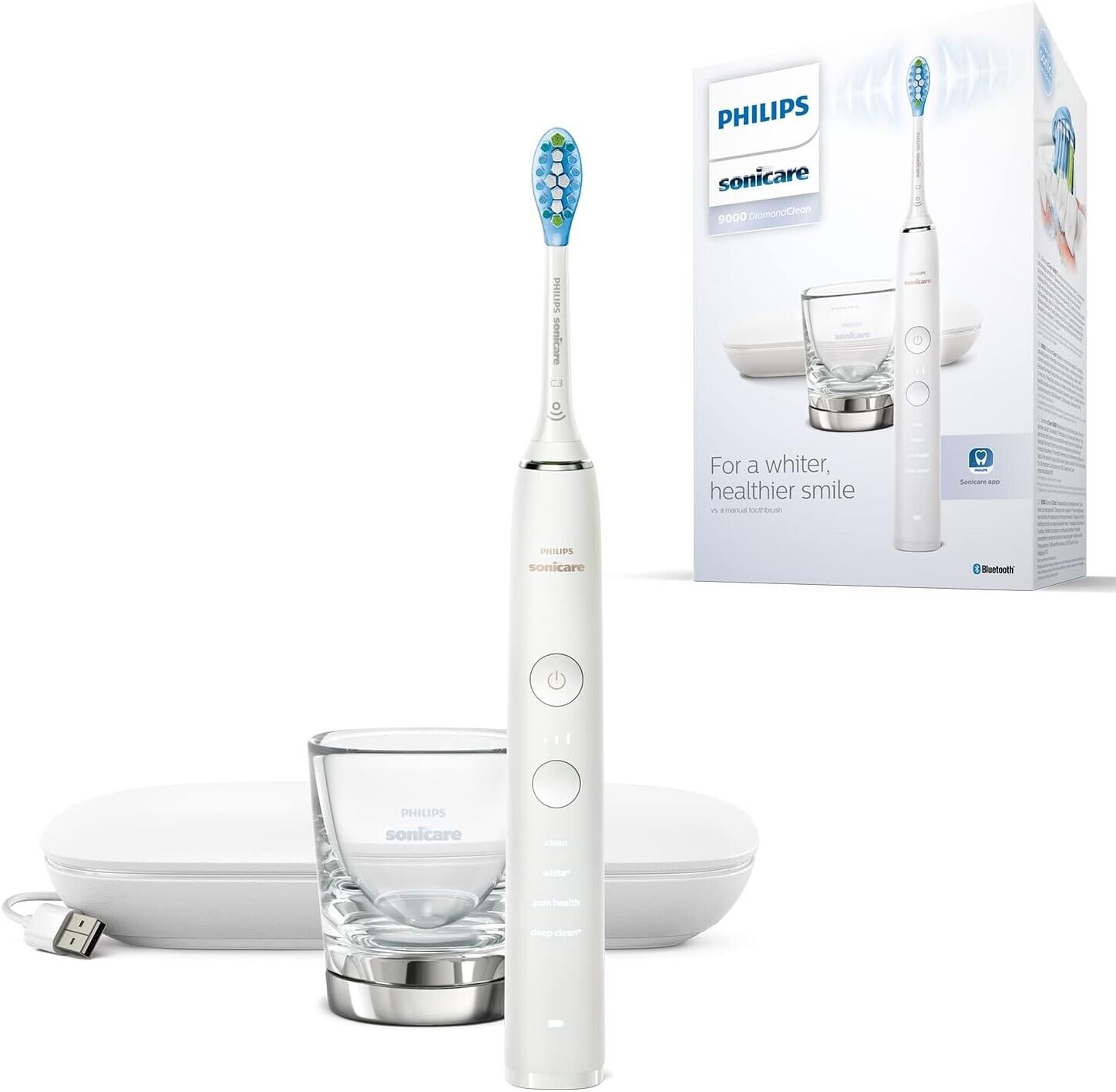 Philips Sonicare Spazzolino Elettrico Sonico Diamond Clean 9000 HX9911/27