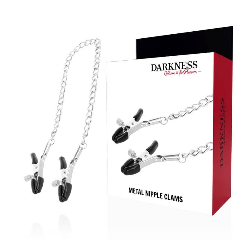 Darkness Metal Nipple Clams - Morsetti per Capezzoli in Metallo con Catena