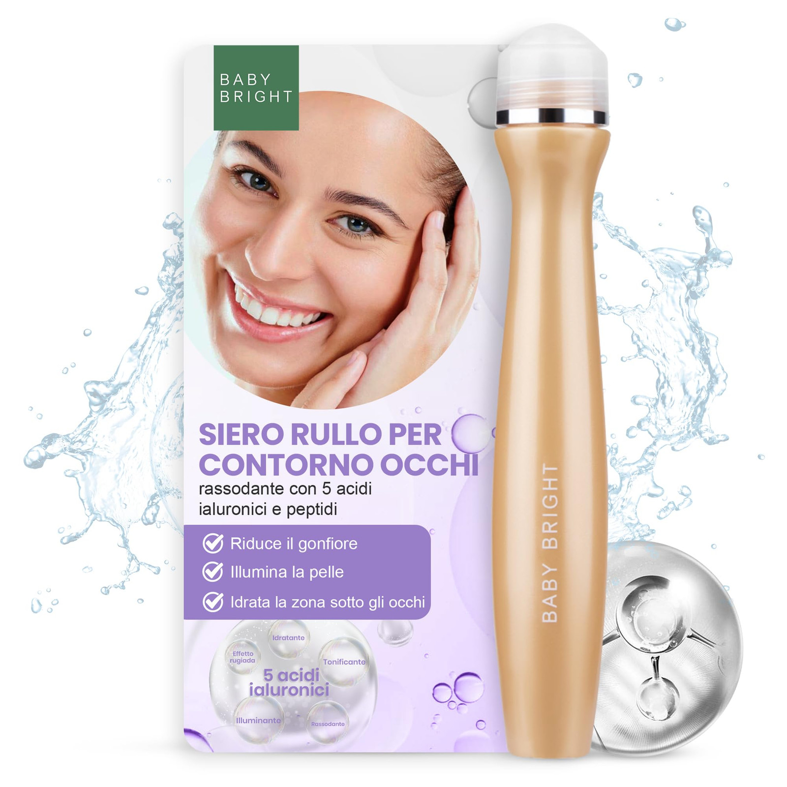 Baby Bright Advanced Siero Occhi - Idratante Roll On Occhi Serum, Rullo (P6y)