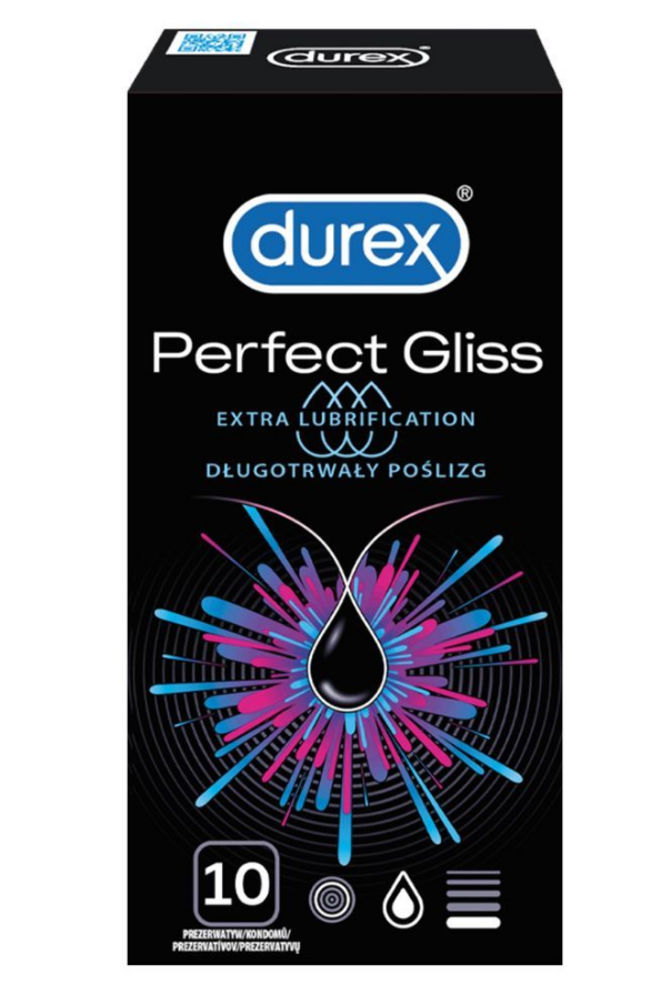 Preservativi Durex Perfect Gliss Extra Lubrification, 10 pezzi