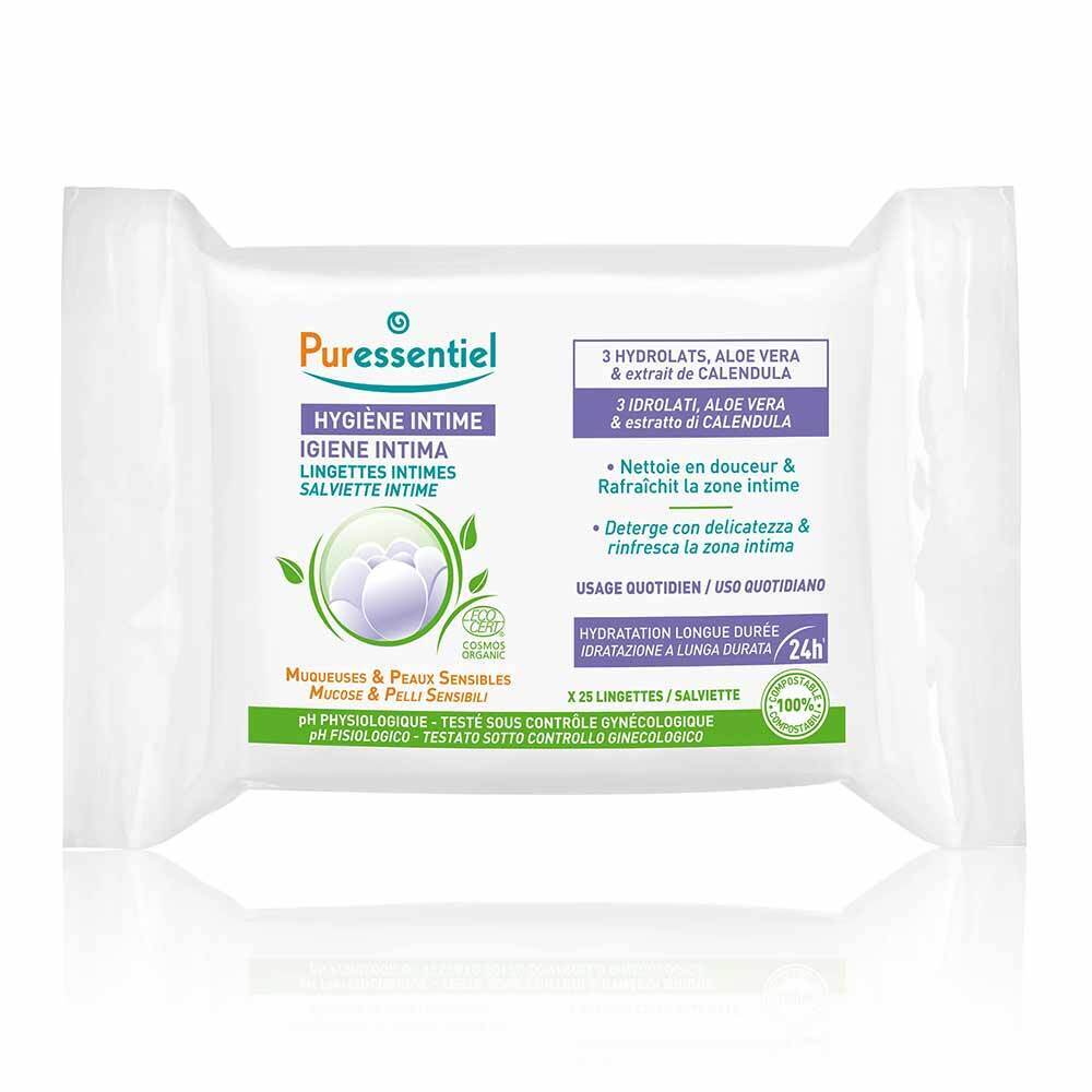 Puressentiel Salviettine Intime Detergenti e Rinfrescanti, 25 Salviette