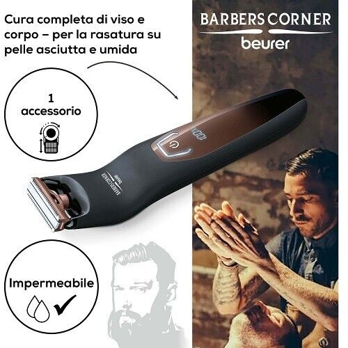 RASOIO BEURER BODYGROOMER UOMO HR6000 viso e corpo con lama in acciaio 13 mis.