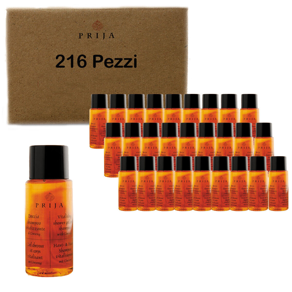 Prija DOCCIA SHAMPOO Vitalizzante al Ginseng Vegan friendly 40 ML X 216 PZ
