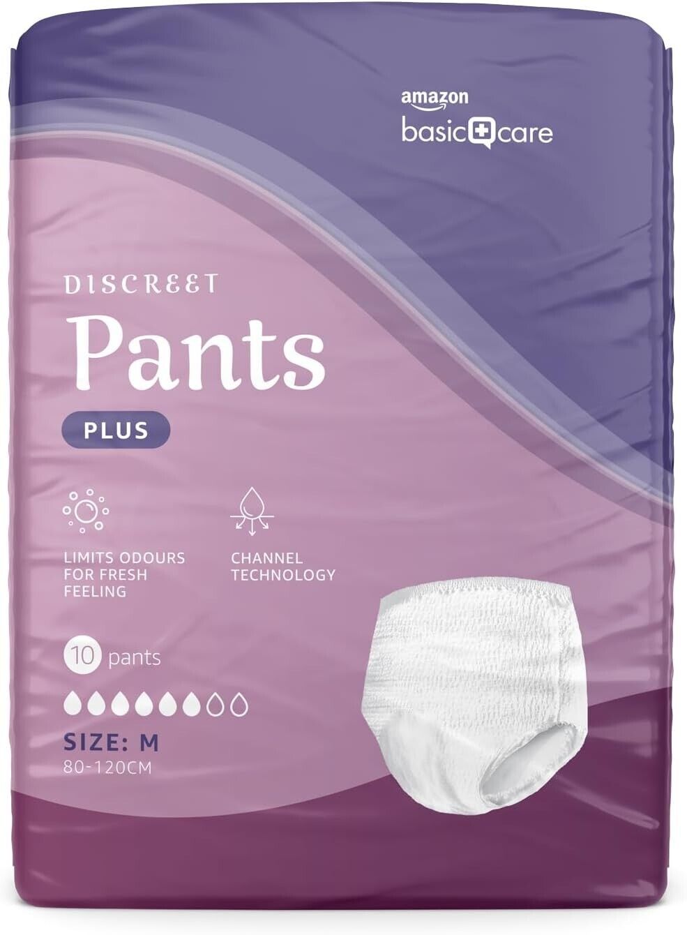 slip Assorbenti Donna M Plus - 40 pezzi (4 confezioni da 10), Bianco mutande